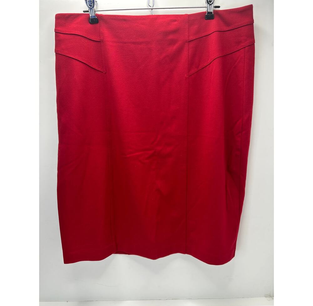 Chico's Ponte Knit Pencil Skirt Minimalist Red Women 12/14 (Chico's 2)